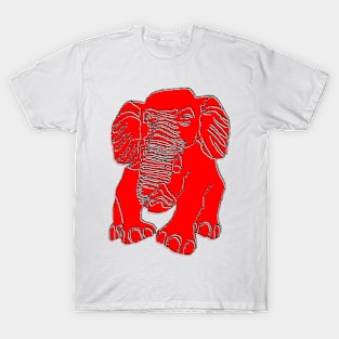 Elephant silhouette Siluet 3D 大象 elefant pixelart T-Shirt